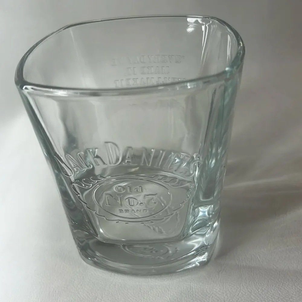 Jack Daniel’s Whiskey Rocks Glass Old No 7 Brand 8 Oz Engraved 3 1/2 In Tall Bar